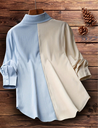 Elegant women's casual shirt with a modern and stylish color-block design