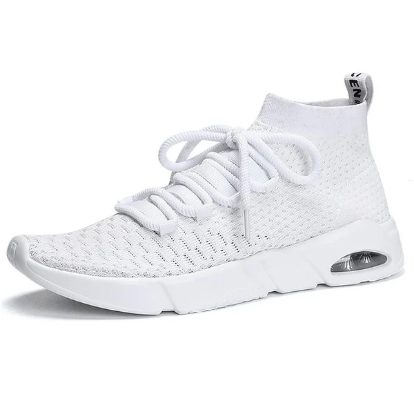 Men’s athletic shoes featuring breathable mesh and sleek ankle support
