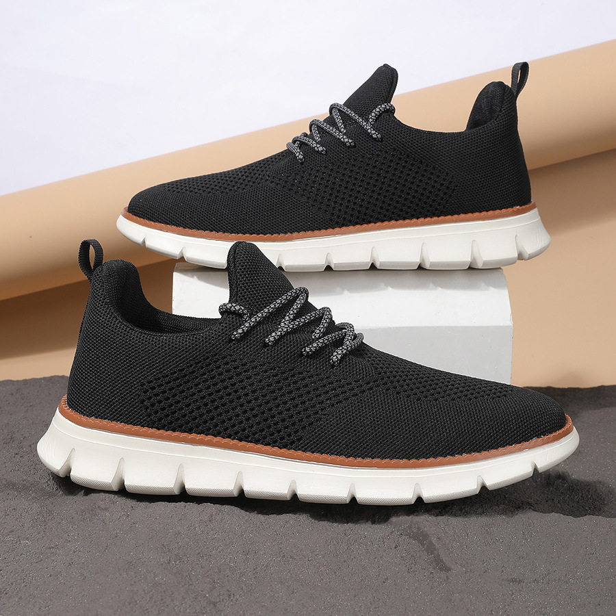 Modern men’s sneakers featuring a woven-tech upper and superior breathability