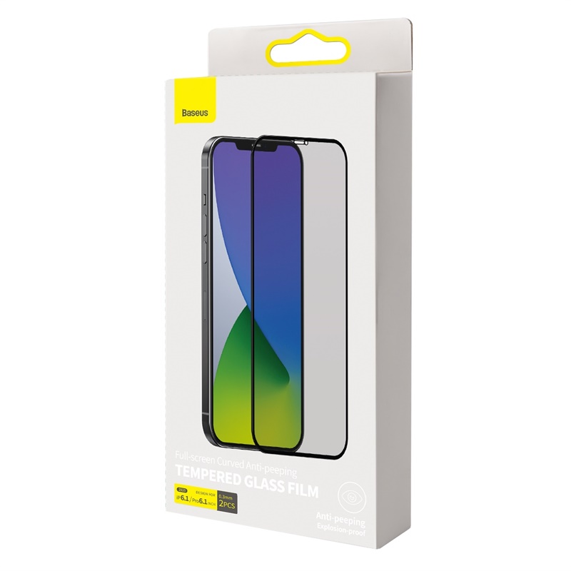 0.3mm Full Screen Curved Privacy Tempered Tempered Film For IP 5.4 Inch Two Pieces Black