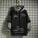 Men's Loose Trend Fake Two Piece Fleece Sweater