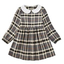 فستان بناتي جديد بنمط مربعات غربي لفصل الخريف بتصميم أميرات