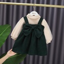 Girls Mesh Stitching Skirt Bottoming Shirt Two-piece Suit 