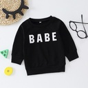 Boys And Girls Baby Sweater New Pullover Letter Bottoming Shirt