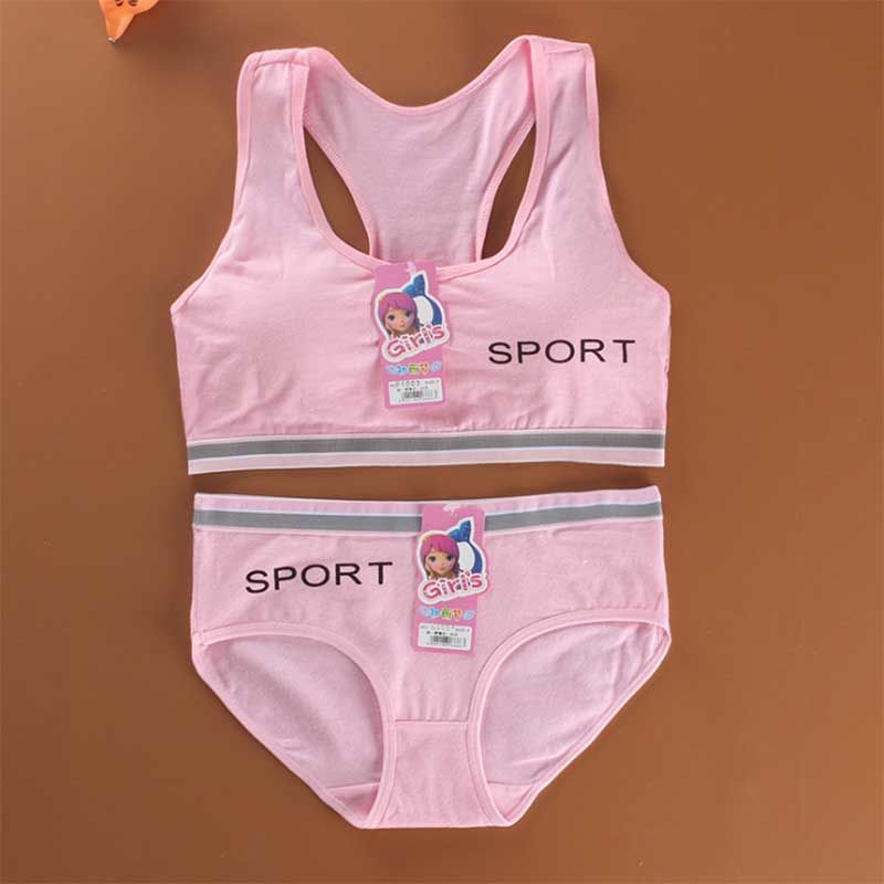 Girls' underwear set – lightweight cotton bra without a steel ring, specially designed for growing children to provide comfort and gentle support 