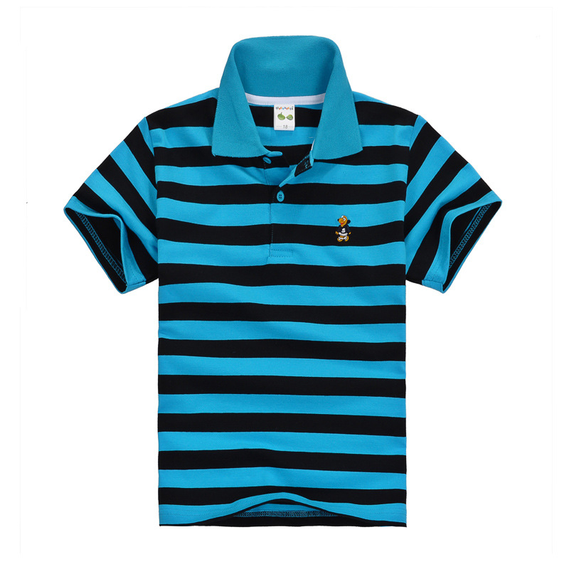 Striped cotton polo shirt for children with an elegant design