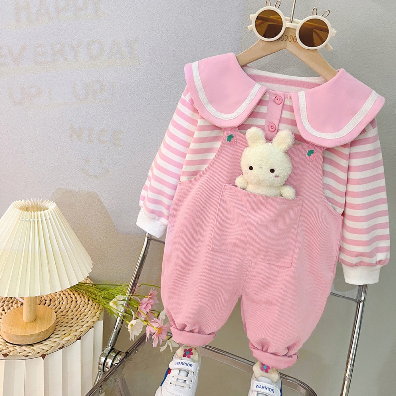 A romper set for children, suitable for spring and autumn, with a stylish and beautiful Western design 