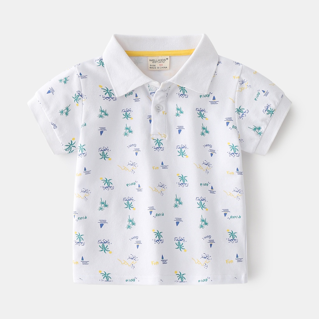  Summer Boys' Cotton Short-sleeved Polo Shirt