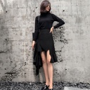 Fluttering irregular high waist slim skirt