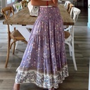 Printed elasticated high waist skirt