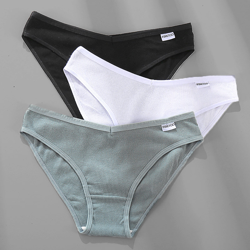 طقم 3 قطع سراويل داخلية قطنية مقاسات M-4XL للسيدات