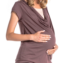 Women's round neck breastfeeding top