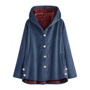 Women's plus size hooded plus fleece long coat