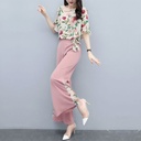 Casual slim wide leg pants suit