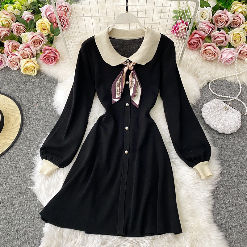 Temperament Goddess Fan French Style Thin Base A-Line Skirt