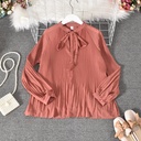 Ribbon Bow Temperament White Shirt Chiffon Shirt