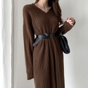 Simple knitted v-neck dress