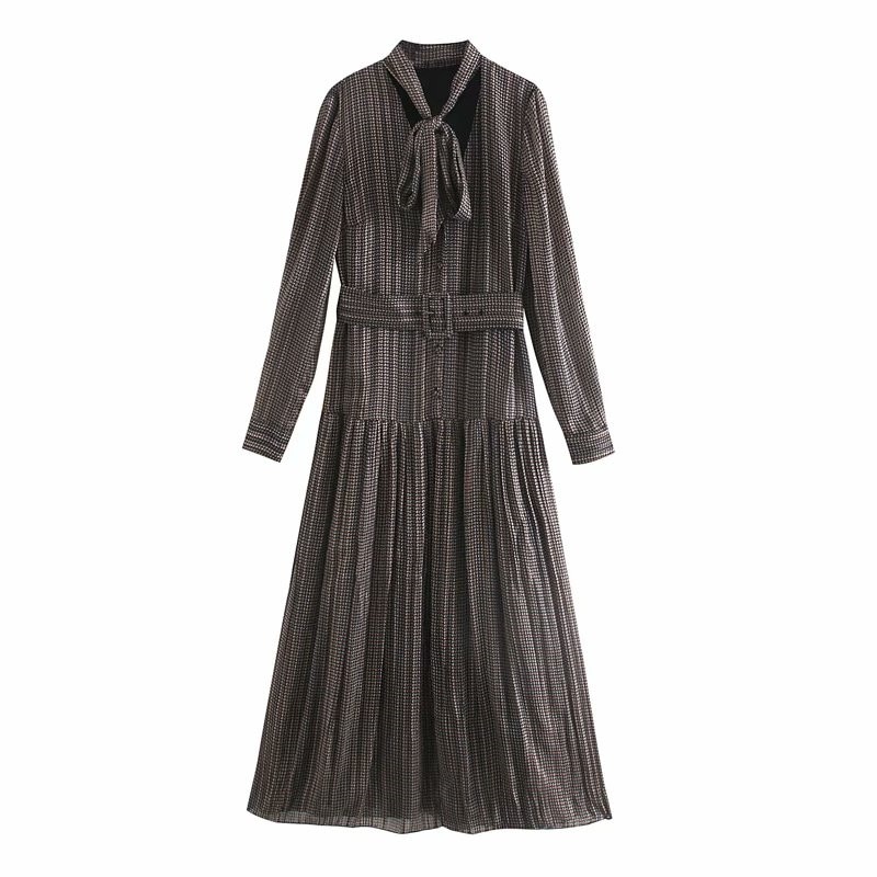 Belt printed dress