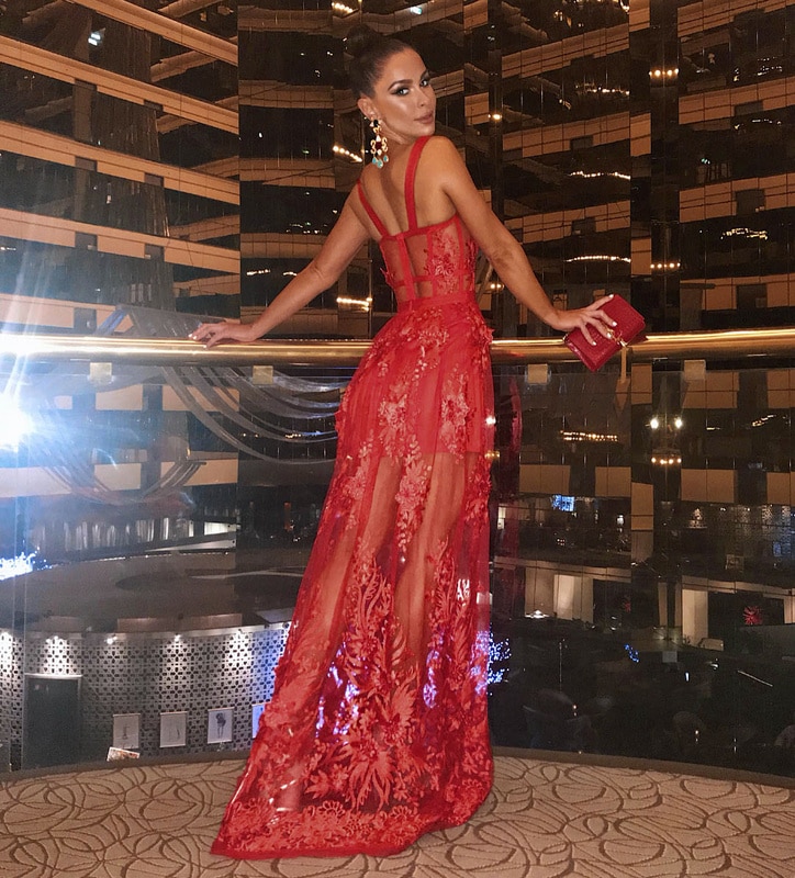 Sling lace perspective dress