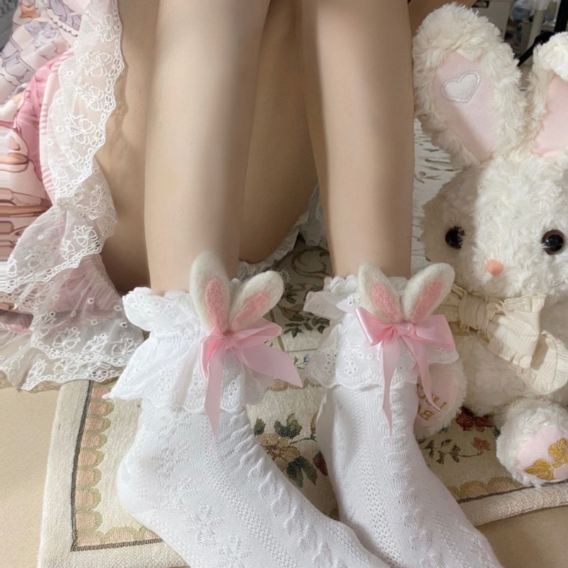 Felt Bunny Ears Girls Socks