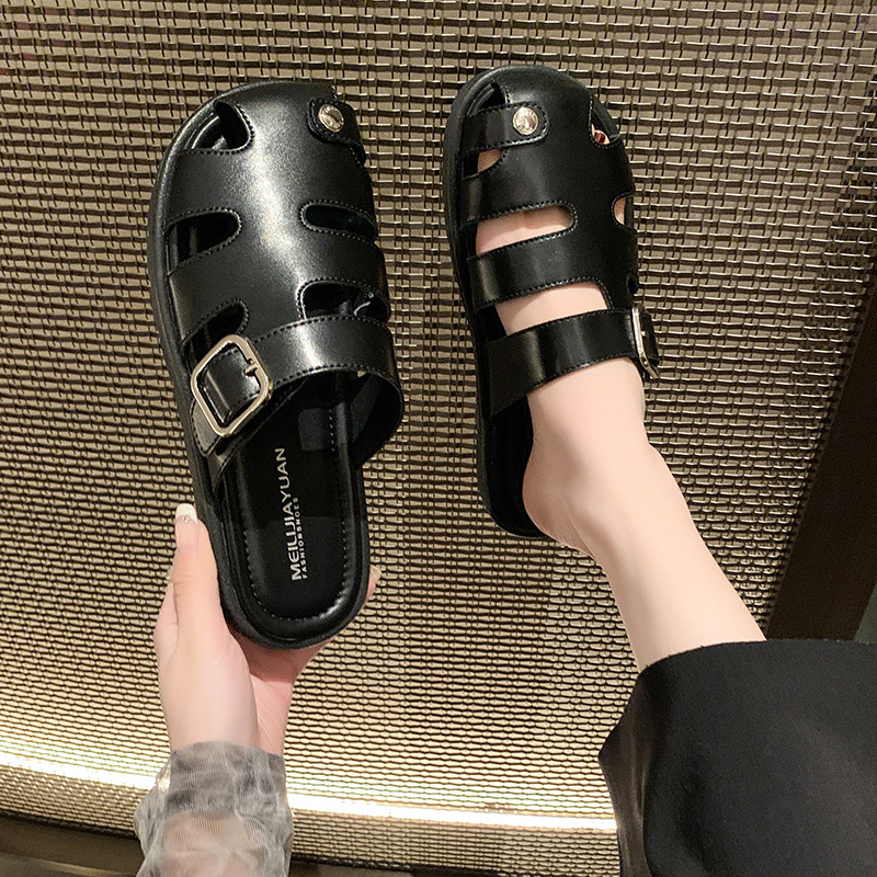 Women's Slippers With Thick Bottom Buckle Fashion