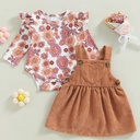Infant Corduroy Romper Suspender Skirt Outfit