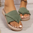 Faux Straw Soft Bottom Outdoor Women's Sandals