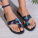 Plus Size Printed Ethnic Style Casual Toe Covering Flip-flops