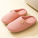 Simple Japanese And Korean Home Silent Four Seasons Soft Bottom Button Warm Interior Home Warm Slippers