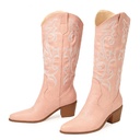 Vintage Medium Barrel Pointed Thick Heel Boots