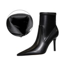 Slim Super High Heel Pointed Side Zipper Winter Short Tube