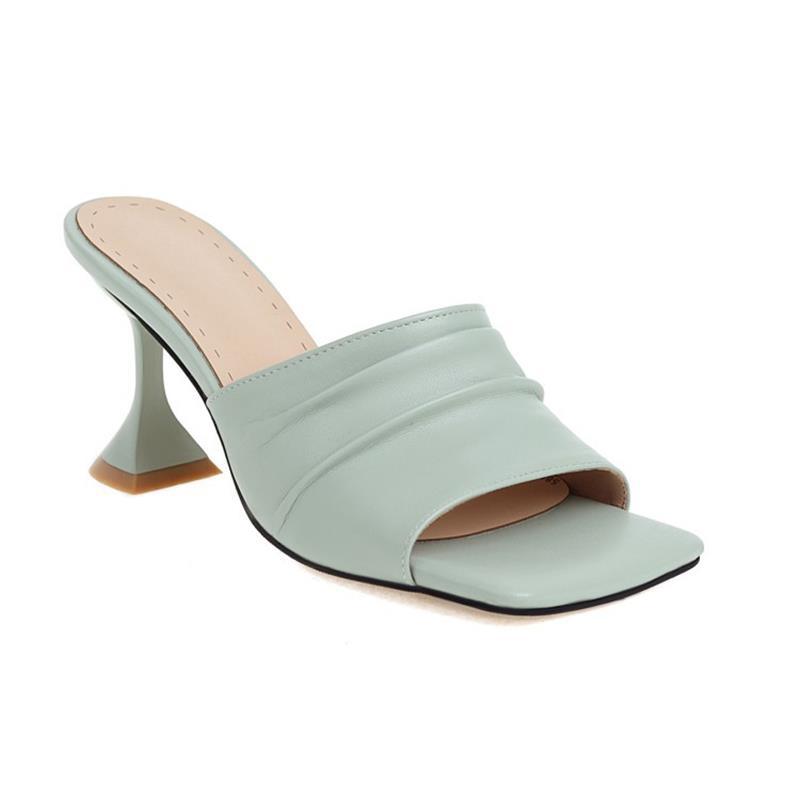 Summer Open-toe Square-headed Lady's Sandals And Slippers