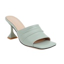 Summer Open-toe Square-headed Lady's Sandals And Slippers