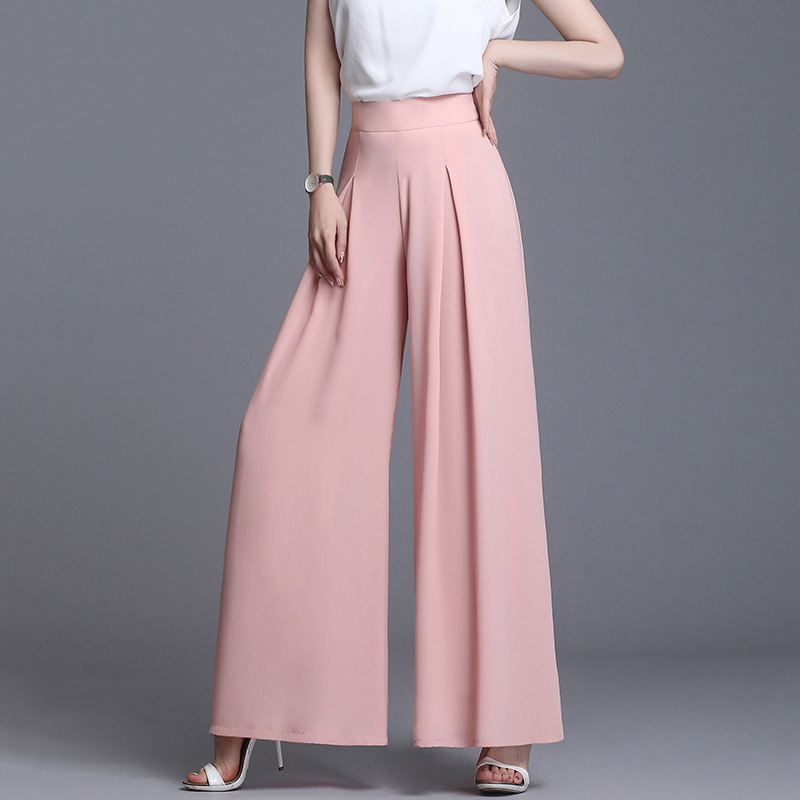 Ladies Loose Slim Culottes Chiffon Wide-Leg Pants