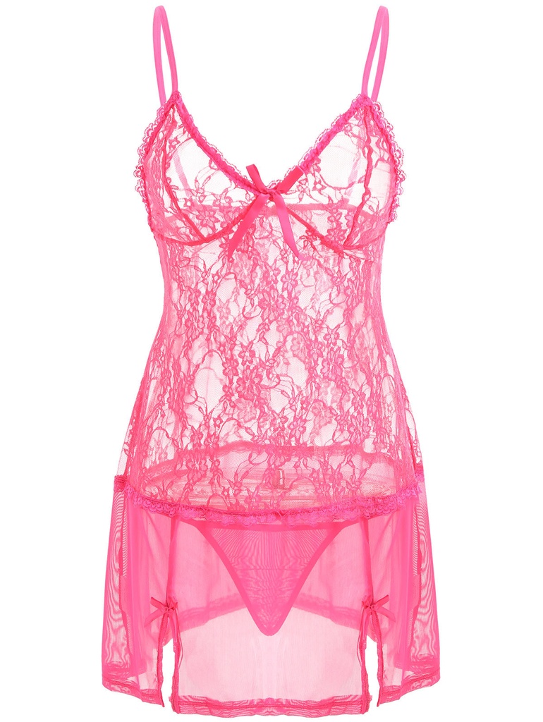 Sexy Pajamas Set Lace Suspenders Perspective Temptation Nightdress