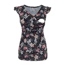 Fashion Printed Deep V-neck Cross Breastfeeding T-shirt