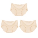 3Pcs Seamless Underwear Silk For Women Panties Lingerie Sexy
