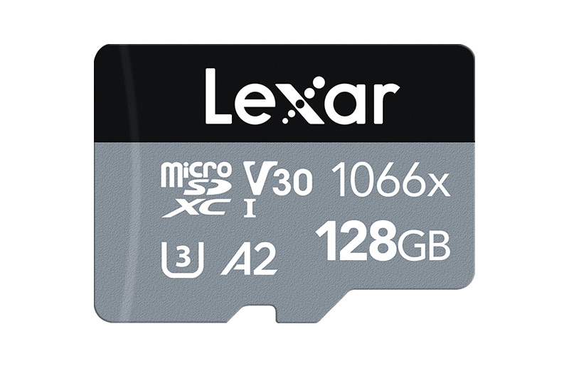 بطاقة ذاكرة Lexar 1066x لتسجيل الفيديو بجودة 4K وسعات متعددة.