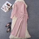Knitted Sweater Wide Leg Pants Two-piece Set