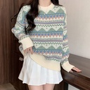 Soft Glutinous Ancient Pullover Knitted Long Sleeve Sweater