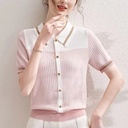 New Fashionable Stylish Slimming Color Matching Sweater