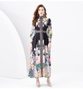 Design Print Slim-fit Long Temperament Dress