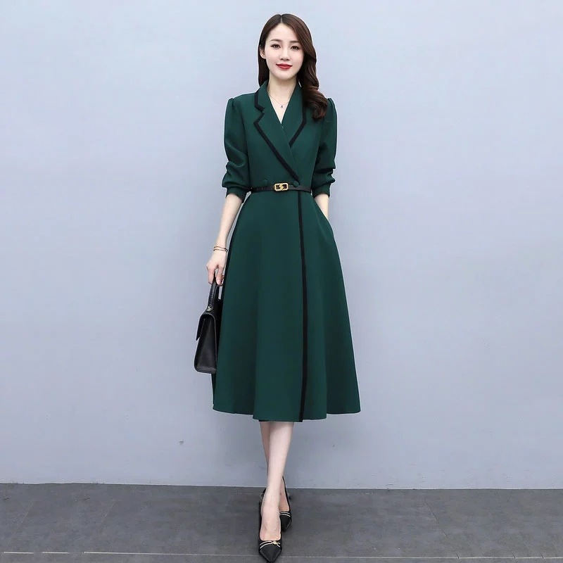 Women's Dress Suit Long Large Size Waist High-end Temperament