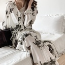 Ink Splatter Print Shirt High Waist Skirt Set