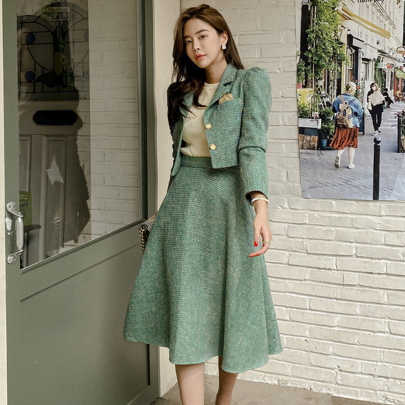 Temperament Small Suit Jacket Waist Skirt Two-piece Set