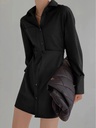 Street Design Sense Long-sleeved Mid-length Shirt Dress Women's Clothing