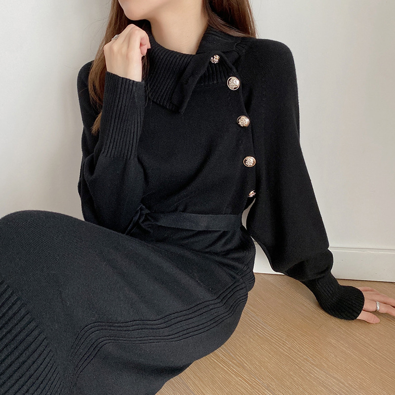 Loose And Thin All Match High Neck Dress