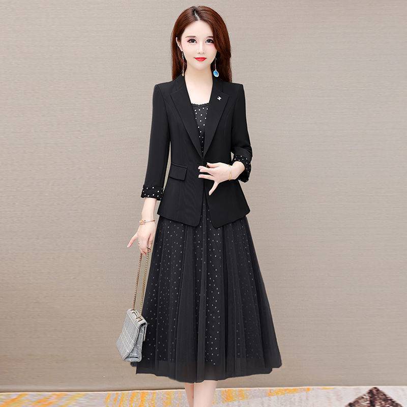 Suit Dress Autumn Long-sleeved Plus Size High-end Temperament Skirt