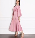 Middle Eastern Silk Satin Lotus Sleeve Dress