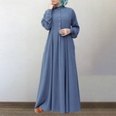 Retro Women's Cardigan Round Neck Large Swing Dress